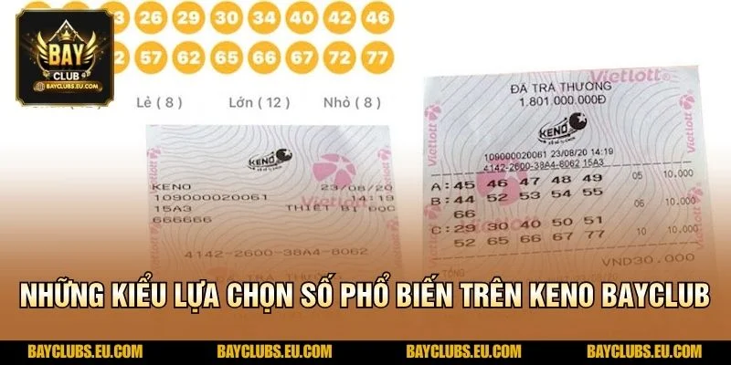Những kiểu lựa chọn số phổ biến trên Keno BayClub